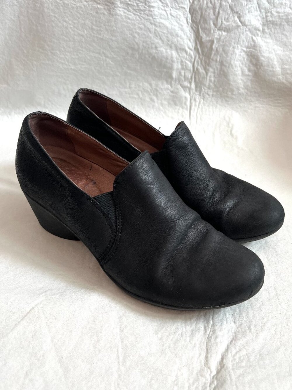 Dansko shoes loafers Robin 39 8.5 9 black leather block heel slip on comfortable